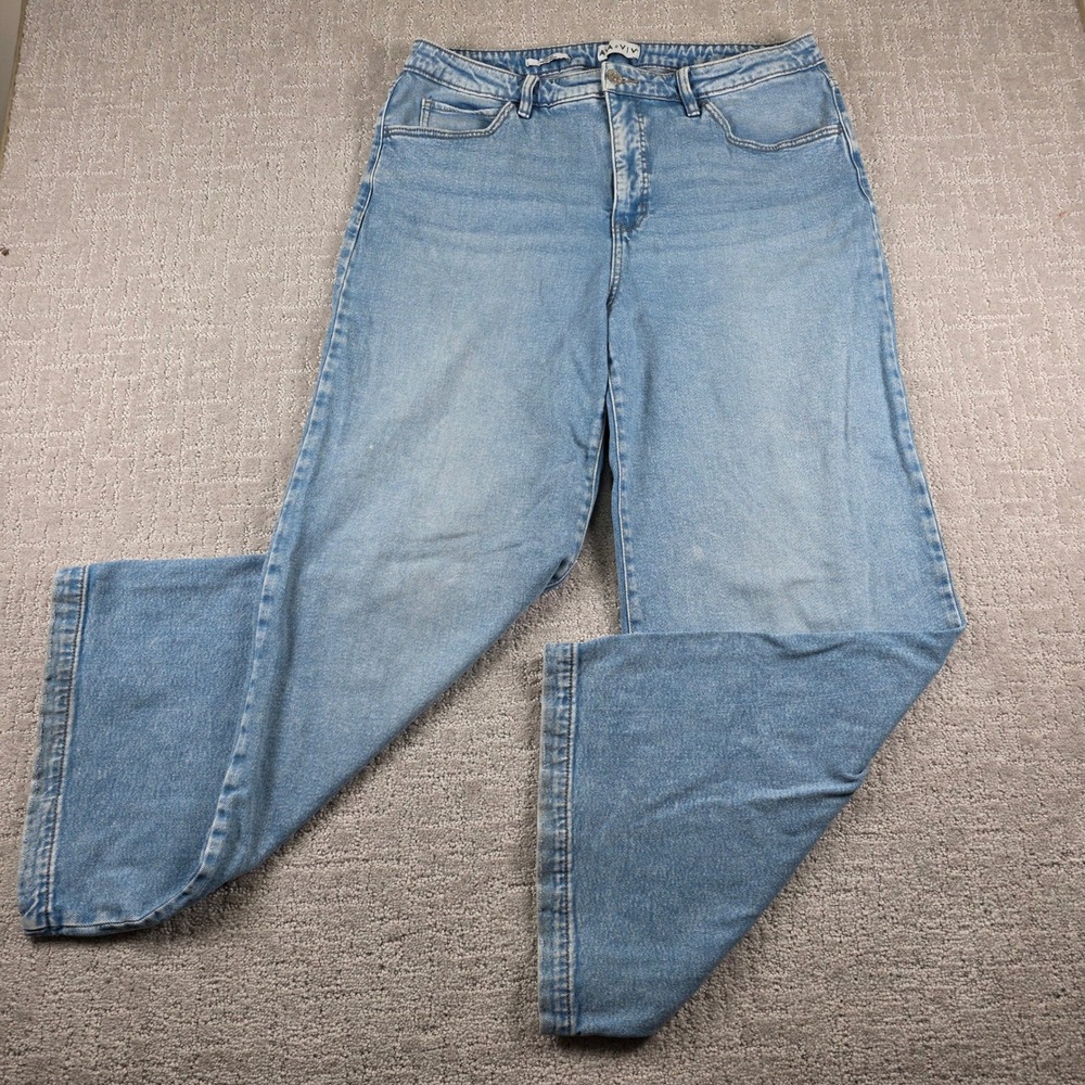 Ava & Viv Juniors Wide Leg Pierna Ancha Light Wash Blue Denim Jeans Size 17